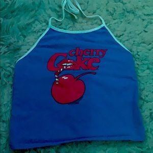 dark blue cherry coke halter top from Forever21